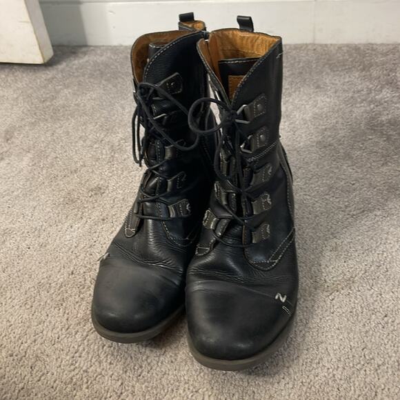 PIKOLINOS Black Leather Lace Up Combat Style Boots Size 10 - Picture 3 of 10
